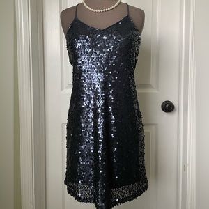 Navy blue sequin dress
